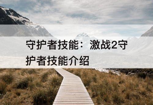 守护者技能：激战2守护者技能介绍