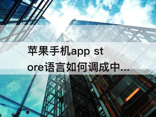 苹果手机app store语言如何调成中文