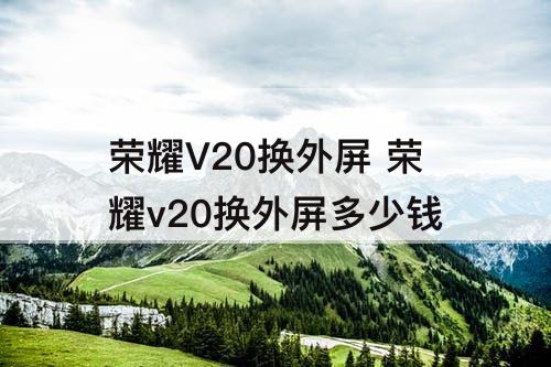 荣耀V20换外屏 荣耀v20换外屏多少钱