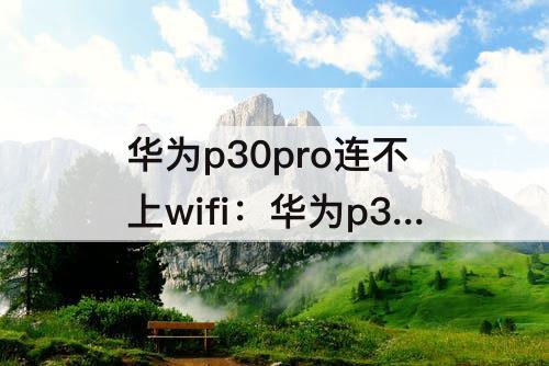 华为p30pro连不上wifi：华为p30pro连不上wifi是怎么回事